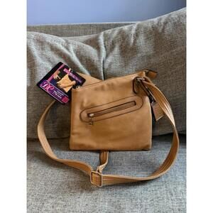 Bulldog Crossbody Concealed Carry Purse Camel Brown Leather NO HOLSTER